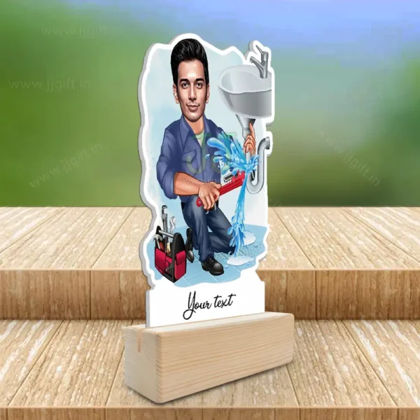 Custom Plumber Cartoon Standee Gift, Plumber Caricature Showpiece - Image 2