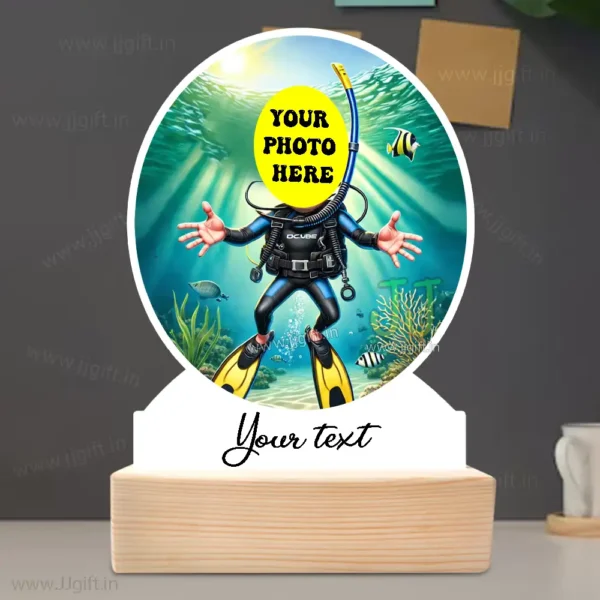 Deep Dive Delight – Personalized Scuba Diver Standee, Custom Scuba Art Standee, AquaQuest – Caricature For Diver Standee Gift - Image 3