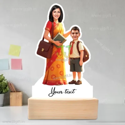 Educator & Child Personalized Caricature - Gift for Gurus & Tutors
