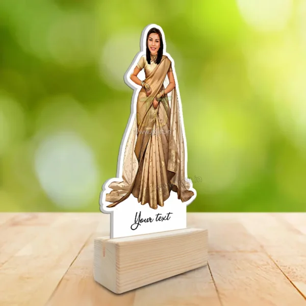 Elegant Saree Lady Caricature, Indian Ethnic Outfit Gift for Her - Image 2