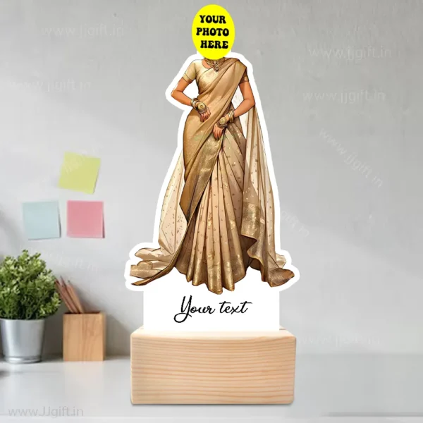 Elegant Saree Lady Caricature, Indian Ethnic Outfit Gift for Her - Image 3
