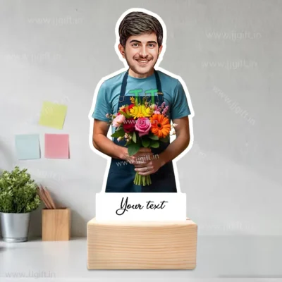 Florist Theme Personalized Caricature Standee – Custom Gift with Face, Personalized Face Florist Statue