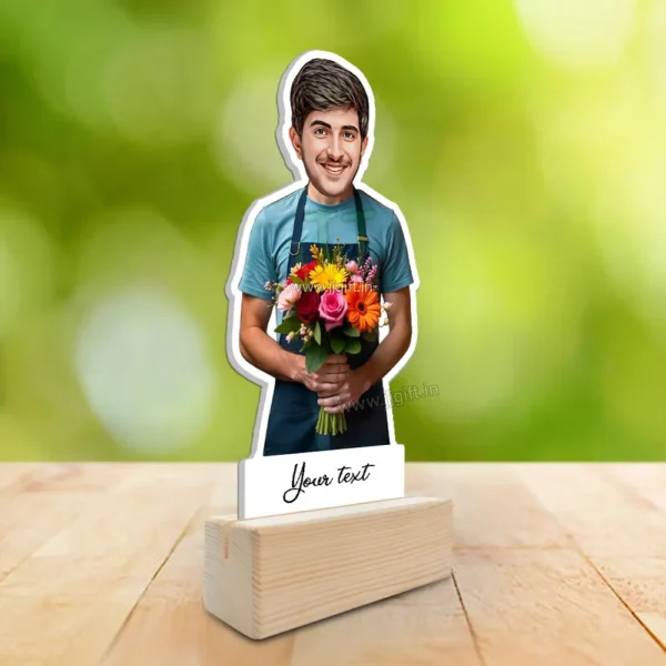 Florist Theme Personalized Caricature Standee – Custom Gift with Face, Personalized Face Florist Statue - Image 2