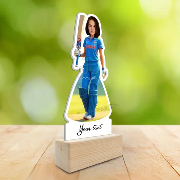 Girl Cricketer Caricature Showpiece – Unique Cricket Gift For Her - Image 2