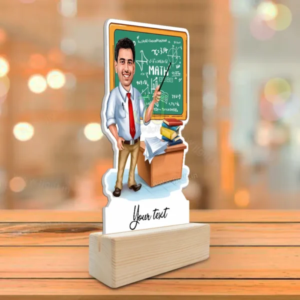 Maths Teacher Caricature Standee Gift, Unique Personalized Gift for Math Professors or Tuition Teachers, Table Standee Gift For Maths Teacher - Image 2