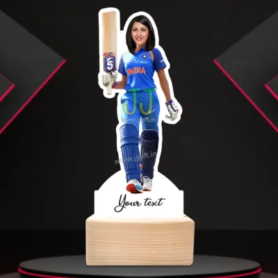 Perfect Caricature Gift for Cricket Lover Girls, Custom Gift Standee for Desk Decor