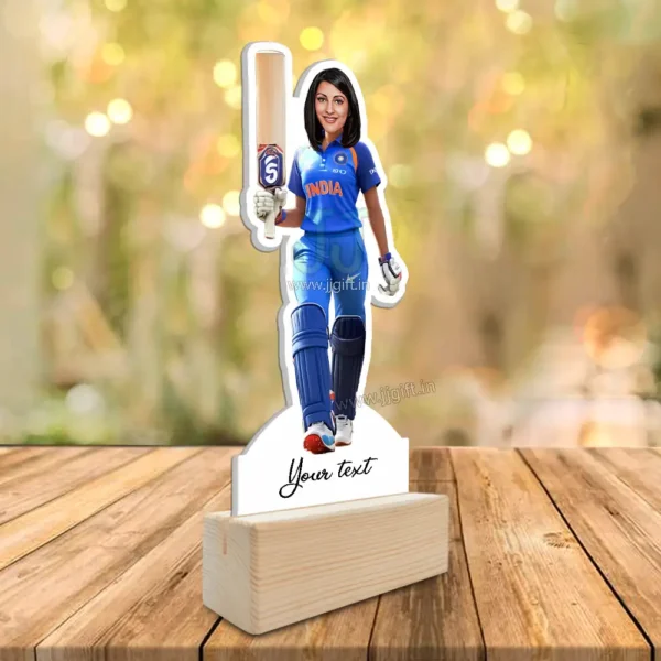Perfect Caricature Gift for Cricket Lover Girls, Custom Gift Standee for Desk Decor - Image 2