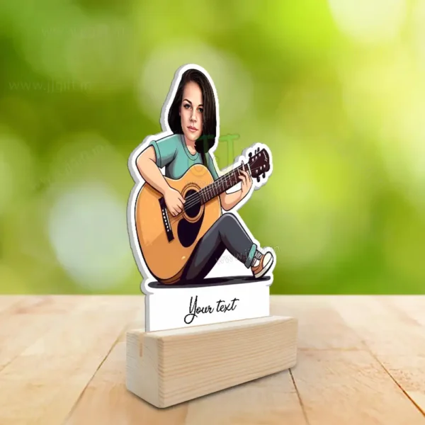 Personalized Acoustic Guitar Caricature Standee Gift for Her -- Guitar Girl Edition - Image 3