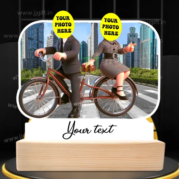 Personalized Couple Caricature on Bicycle - Custom Romantic Gift - Image 3
