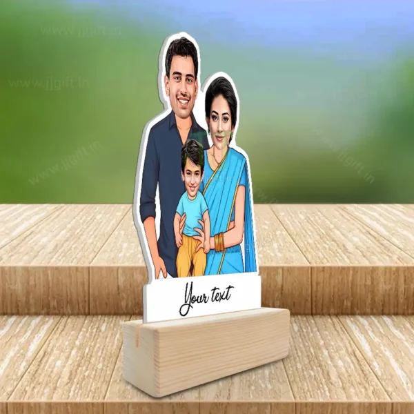 Personalized Family Caricature Standee Gift for Parents With boy - Image 2