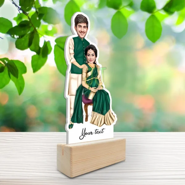Personalized Pregnant Couple Caricature Standee - Custom Face Acrylic Showpiece for Expecting Parents, Baby Shower Gift or Pregnancy Announcement - Image 2