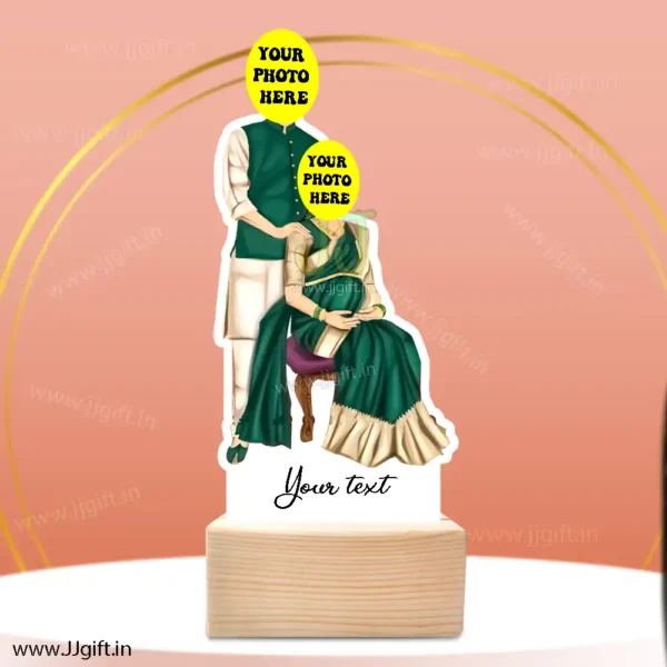 Personalized Pregnant Couple Caricature Standee - Custom Face Acrylic Showpiece for Expecting Parents, Baby Shower Gift or Pregnancy Announcement - Image 3