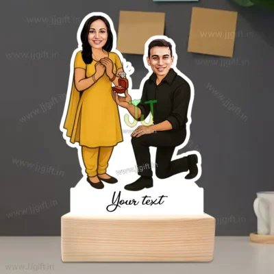 Personalized Proposal Caricature Showpiece, Unique Propose Standee Gift