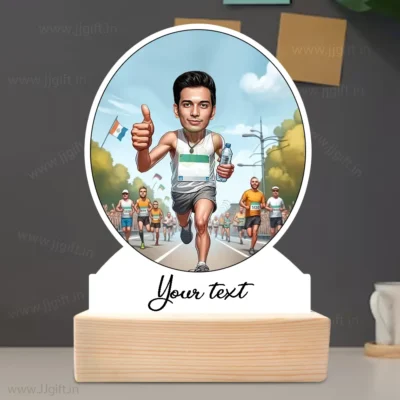 Personalized Running Champion Caricature Showpiece - Unique Gift for Athletes