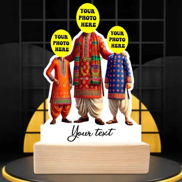 Royal Roots - Father & Sons Personalized Caricature Gift, Personalized Tradition outfit Toon Standee For Father With 2 Sons - Image 3