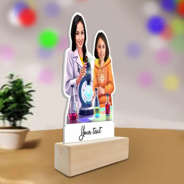 Science Spark Edition Teacher & Student Caricature Standee Gift, Personalized Educational Standee For Girl Student & Teacher - Image 2