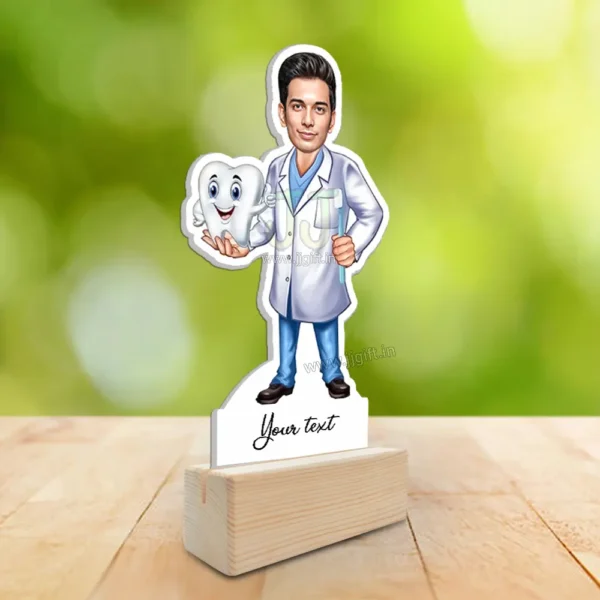 Acrylic Made Showpiece For Dentist, Caricature Gift for Dental Professionals - Image 2