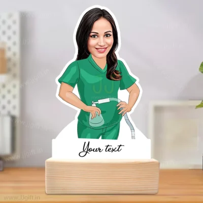 Breathe Easy Edition-Custom Caricature Gift for Female Anesthesiologists, Best Award For Female Anesthesia Doctor