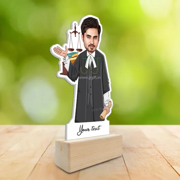 Custom Advocate Caricature Gift, Unique Table Stand for Lawyer, Legal Professional or Law Graduate - Image 2