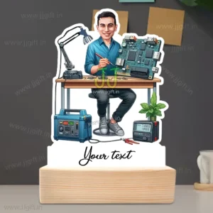 Custom Electronics Engineer Caricature Standee Gift, Unique Cartoon Gift for Electronics Technician