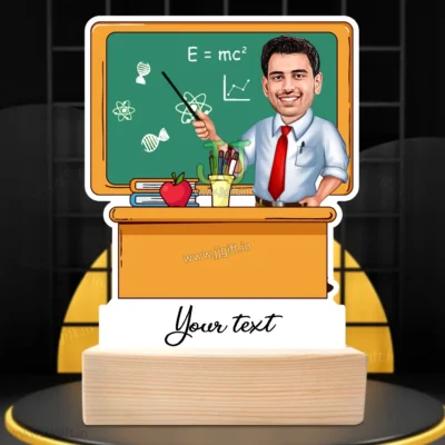 Custom Male Science Teacher Caricature Standee,Personalized Present For male Science Educators