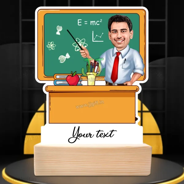 Custom Male Science Teacher Caricature Standee,Personalized Present For male Science Educators
