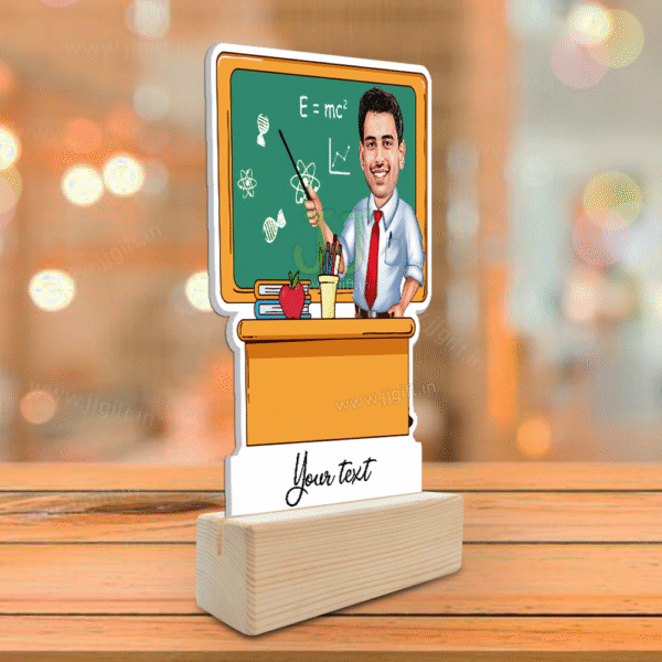 Custom Male Science Teacher Caricature Standee,Personalized Present For male Science Educators - Image 2
