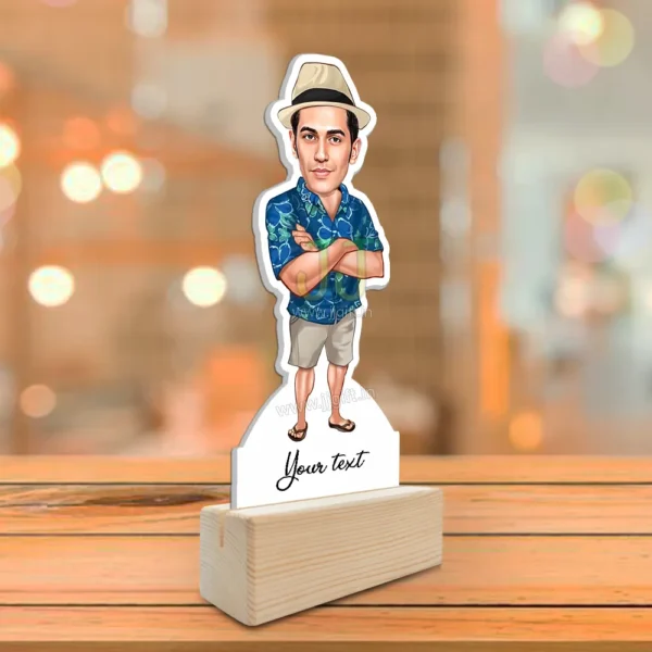 Customized Beach Look Caricature Standee, Personalized Summer Outfit Cartoon Figurine - Image 2