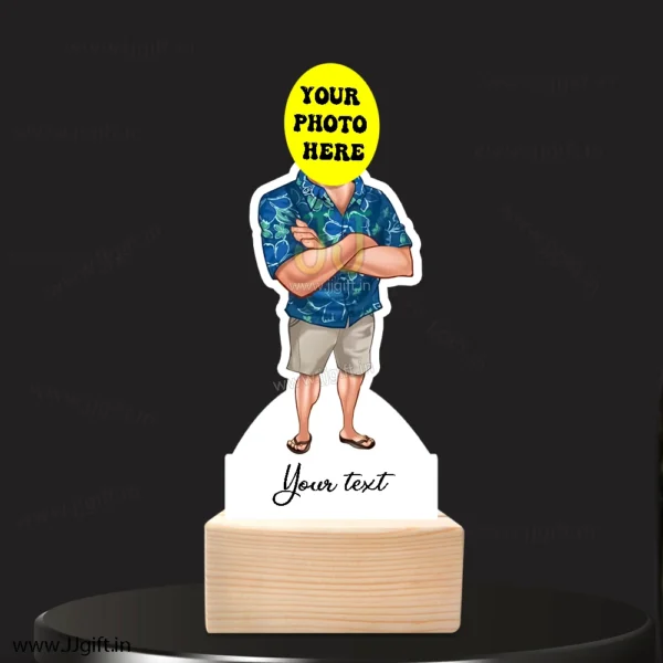 Customized Beach Look Caricature Standee, Personalized Summer Outfit Cartoon Figurine - Image 3