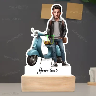Customized Scooter Rider Caricature Standee for Men, Personalized Gift for Scooter Lovers, Riders