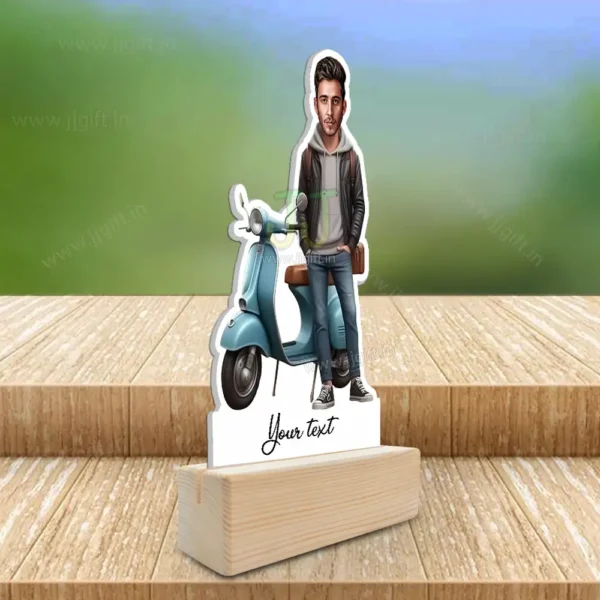 Customized Scooter Rider Caricature Standee for Men, Personalized Gift for Scooter Lovers, Riders - Image 2