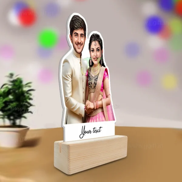Engagement Couple Caricature Gift Showpiece, Caricature Gift Stand with Custom Photo for Him & Her - Image 2