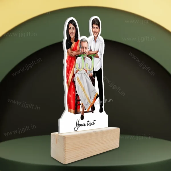 South indian Family caricature of 3 - Image 2