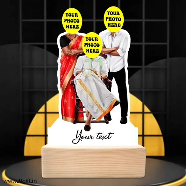 South indian Family caricature of 3 - Image 3