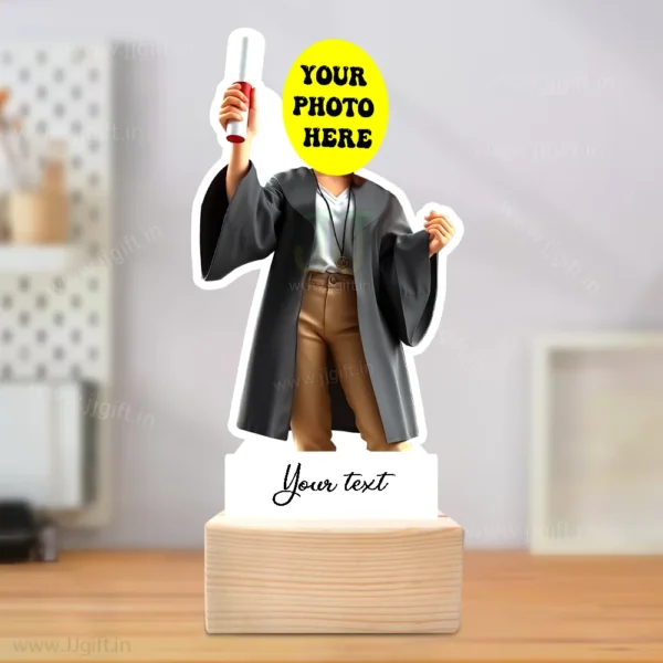 Female Graduate Caricature Standee, Custom Face Cartoon Gift for Her with Certificate and Cap - Image 3