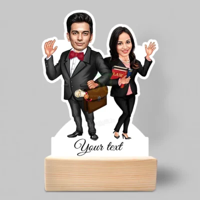 Lawyer duo caricature gift, Gift for Lawyer friend
