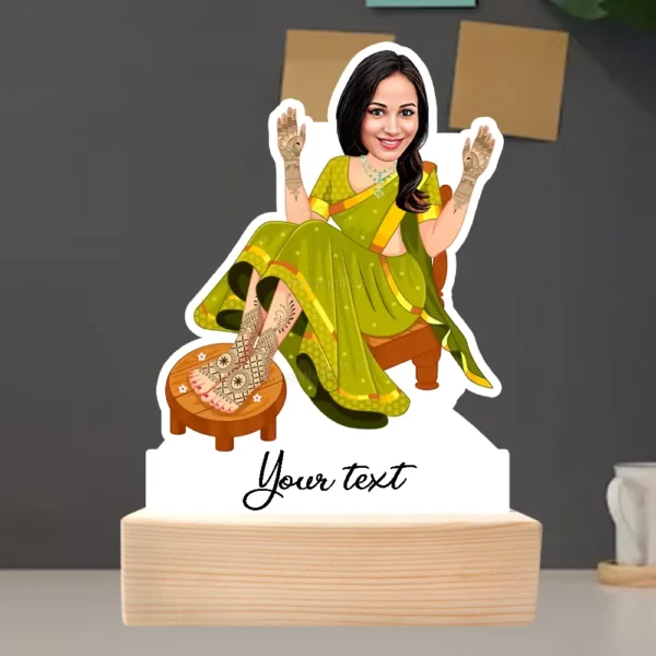 Mehndi ceremony‍ caricature gift