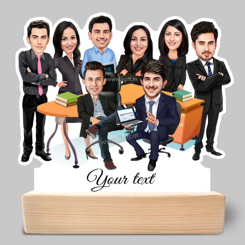 Office group caricature Gift, Corporate group Showpiece for 4 to 30 Person, Personalized Gift For Best Team