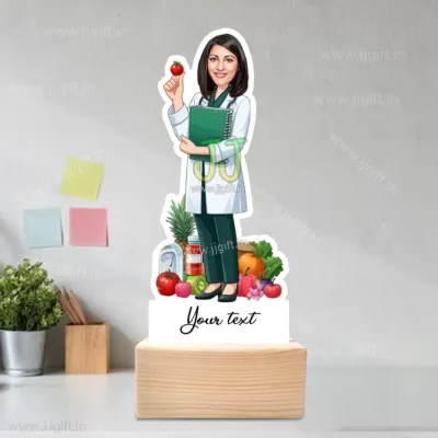 Personalized Cartoon Caricature Standy for Dietitian, Unique Cartoon Gift for Diet Coach