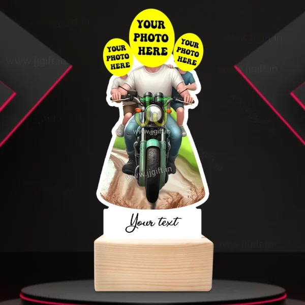 Personalized Family Bike Ride Caricature For Dad & 2 Son Standee, Custom Gift for Dad and Kids Riding Standee - Image 3