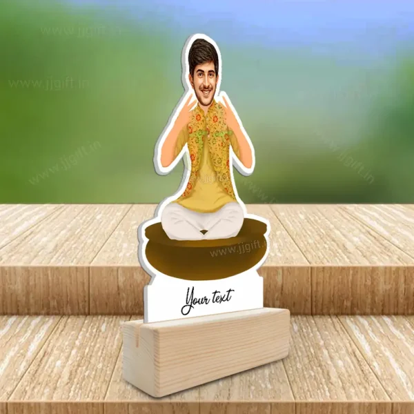Personalized Haldi Ceremony Caricature Standee Gift, Unique Wedding Gift Idea for Pre-Wedding Functions - Image 2
