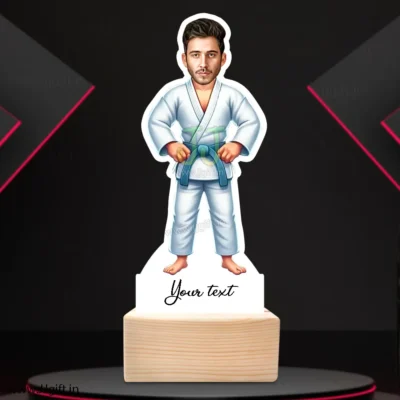 Personalized Karate Fighter Caricature Standee, Custom Cartoon Acrylic Gift for Martial Arts Lovers