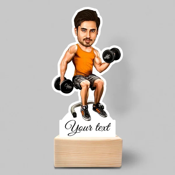 Personalized body builder caricature