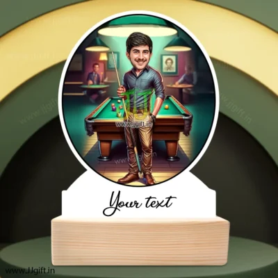 Pool Game lover Personalized Cartoon Standee Gift, Snooker Champion Caricature Gift