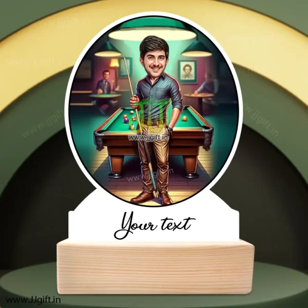 Pool Game lover Personalized Cartoon Standee Gift, Snooker Champion Caricature Gift