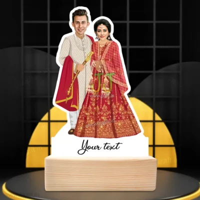 Royal Indian Wedding Edition For Wedding Present, Wedding Couple Caricature Standee Gift