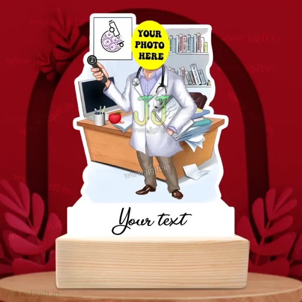 Personalized Pathologist Caricature Gift, Best Medical Laboratory Doctor Present,Pathologist Caricature Stand with Microscope and cell - Image 3