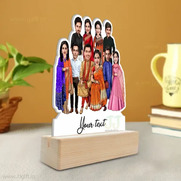 Wedding Couple Caricature with Friends Squad, Friend Group With Bride & Groom Standee Caricature Gift - Image 2