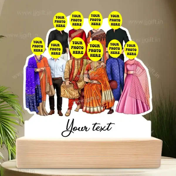 Wedding Couple Caricature with Friends Squad, Friend Group With Bride & Groom Standee Caricature Gift - Image 3