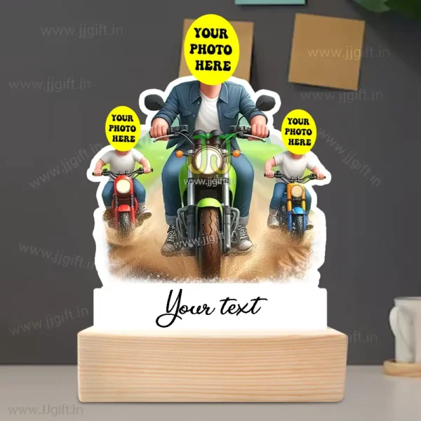 Custom Dad and Children Motorcycle Ride Caricature, Personalized Father with Kids Gift - Image 3